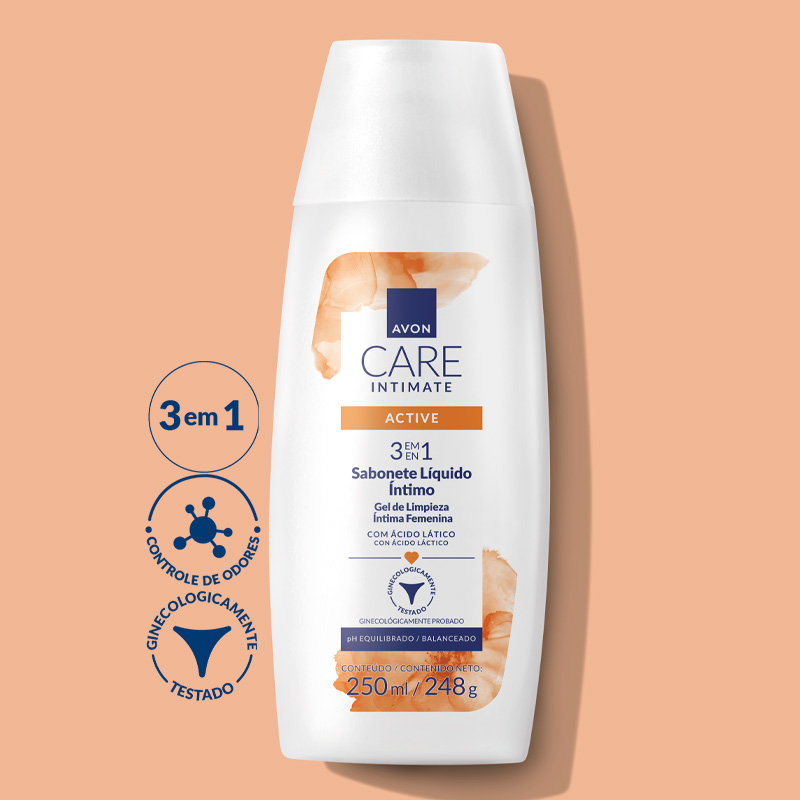 Avon Care Intimate Sabonte Líquido Íntimo Active 250ml - Imagem 2