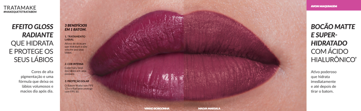 Batom Tratamake Matte Avon cor Malva Marsala - Imagem 2